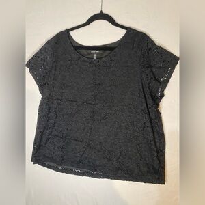 Ellen Tracy Black Lace Blouse